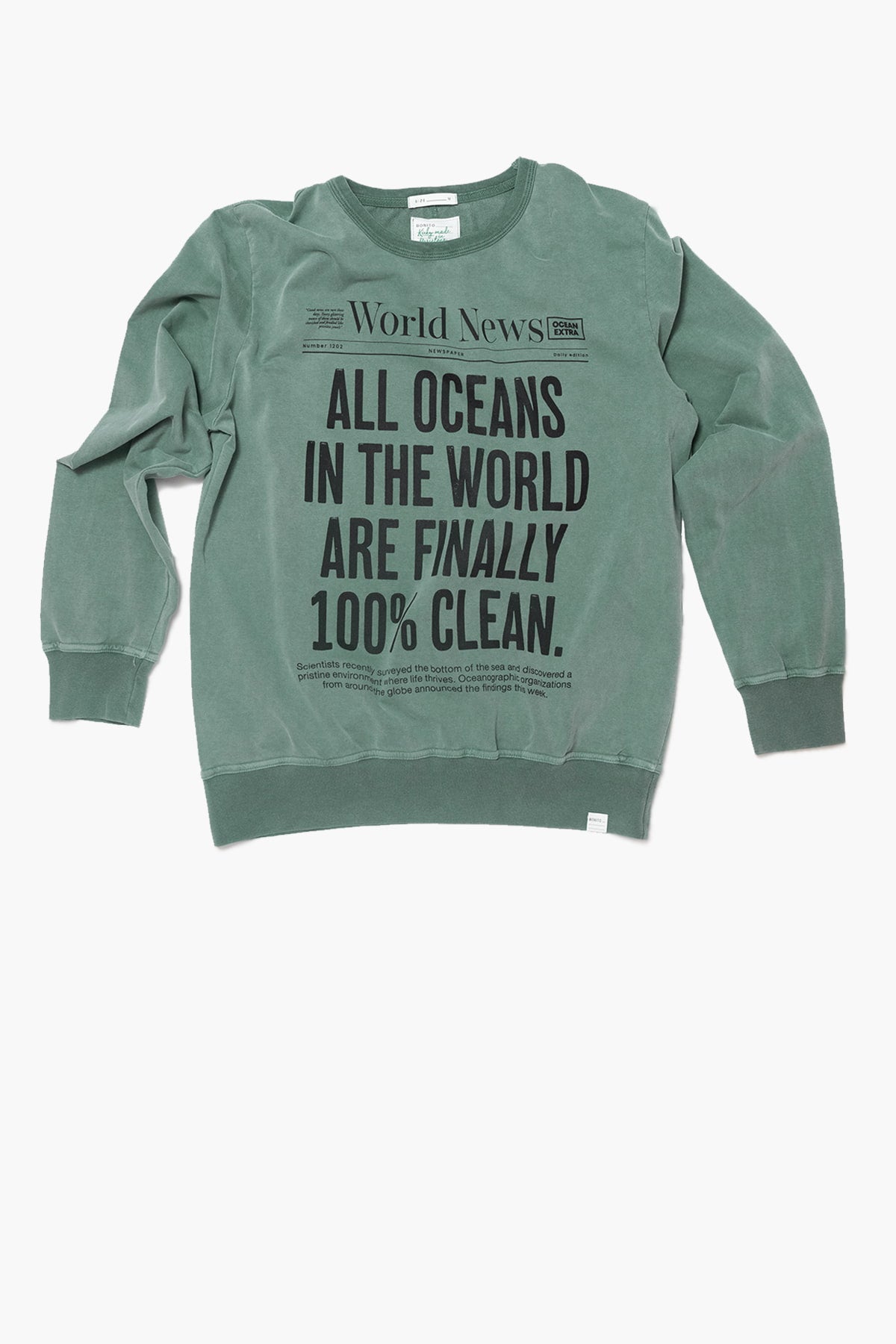 GOOD NEWS - Sudadera algodón orgánico - Verde palmera