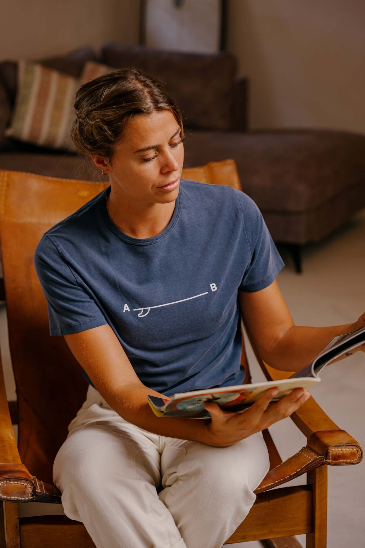 SIMPLE - Camiseta algodón orgánico - Azul sur - Imagen 4