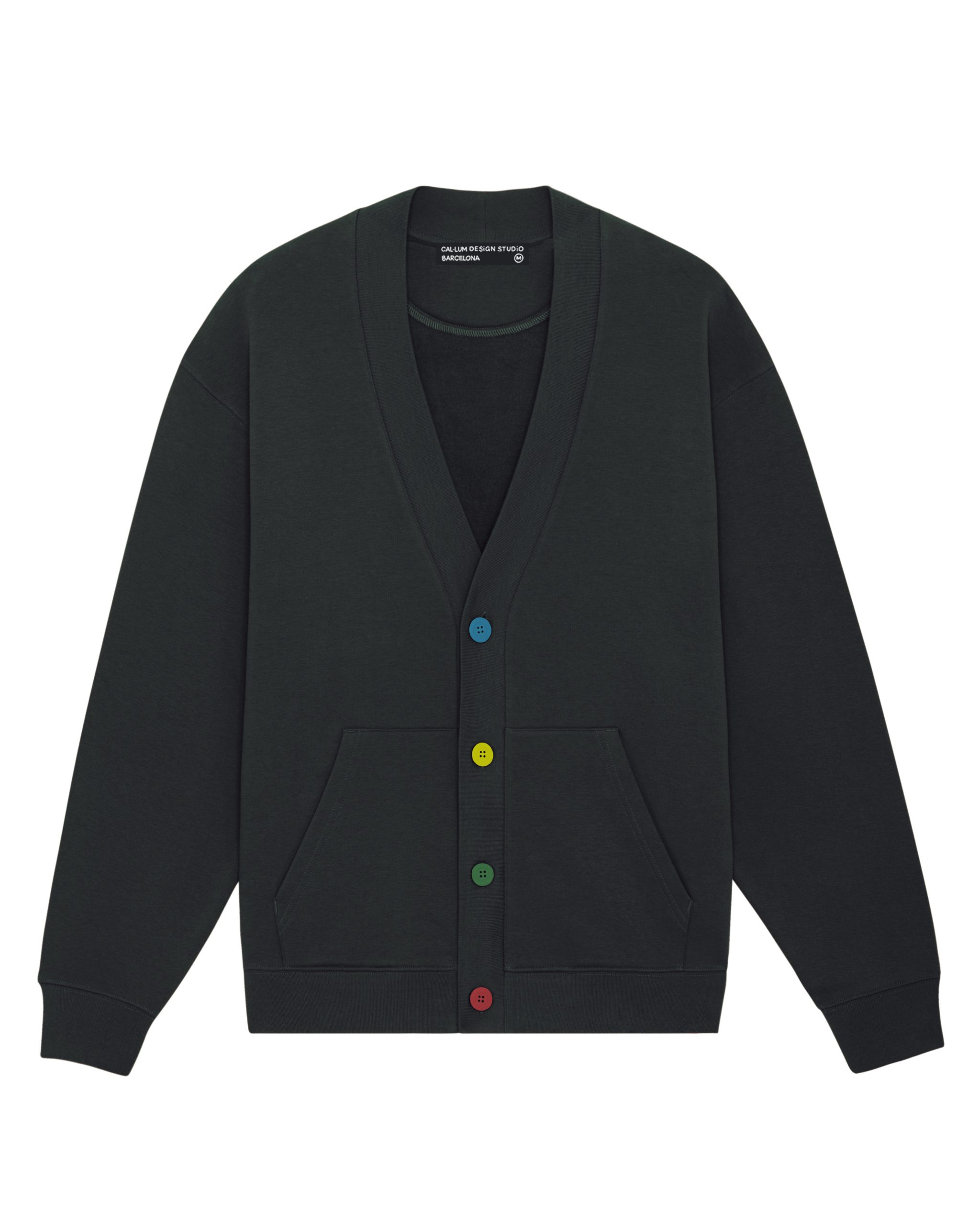 COLOURFUL BUTTONS organic unisex cardigan