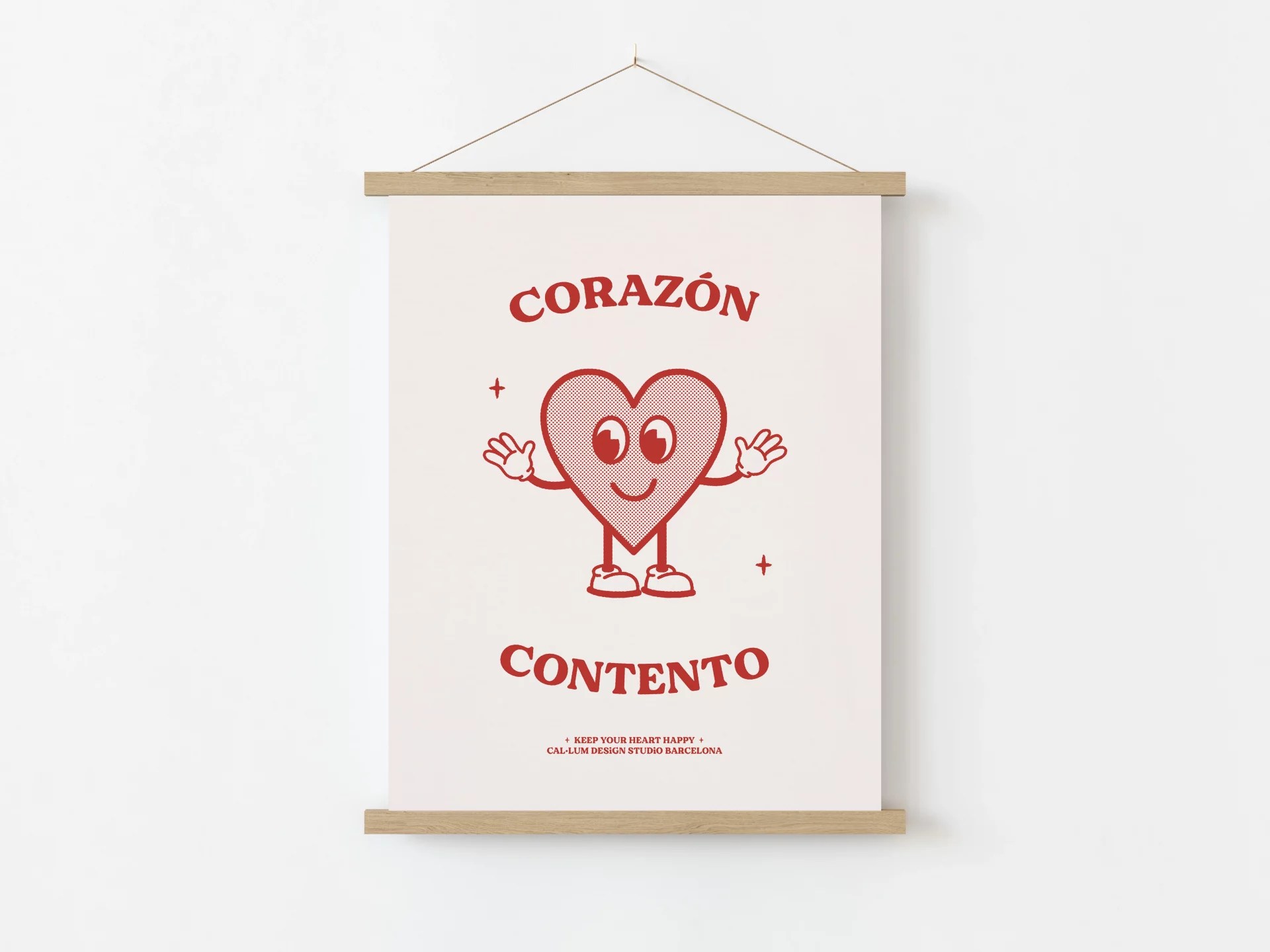 Corazón Contento Art Print
