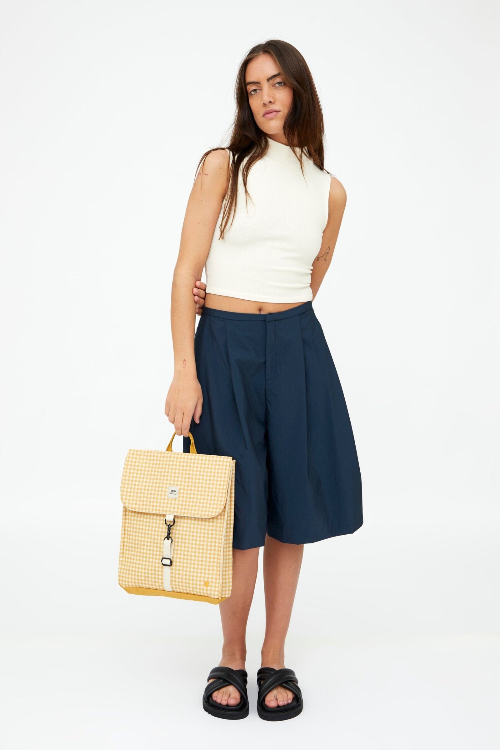 Handy Mini Backpack Vichy Mustard - Imagen 5