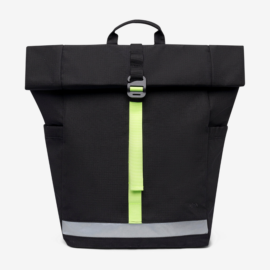 Lars Roll Backpack Black Lime
