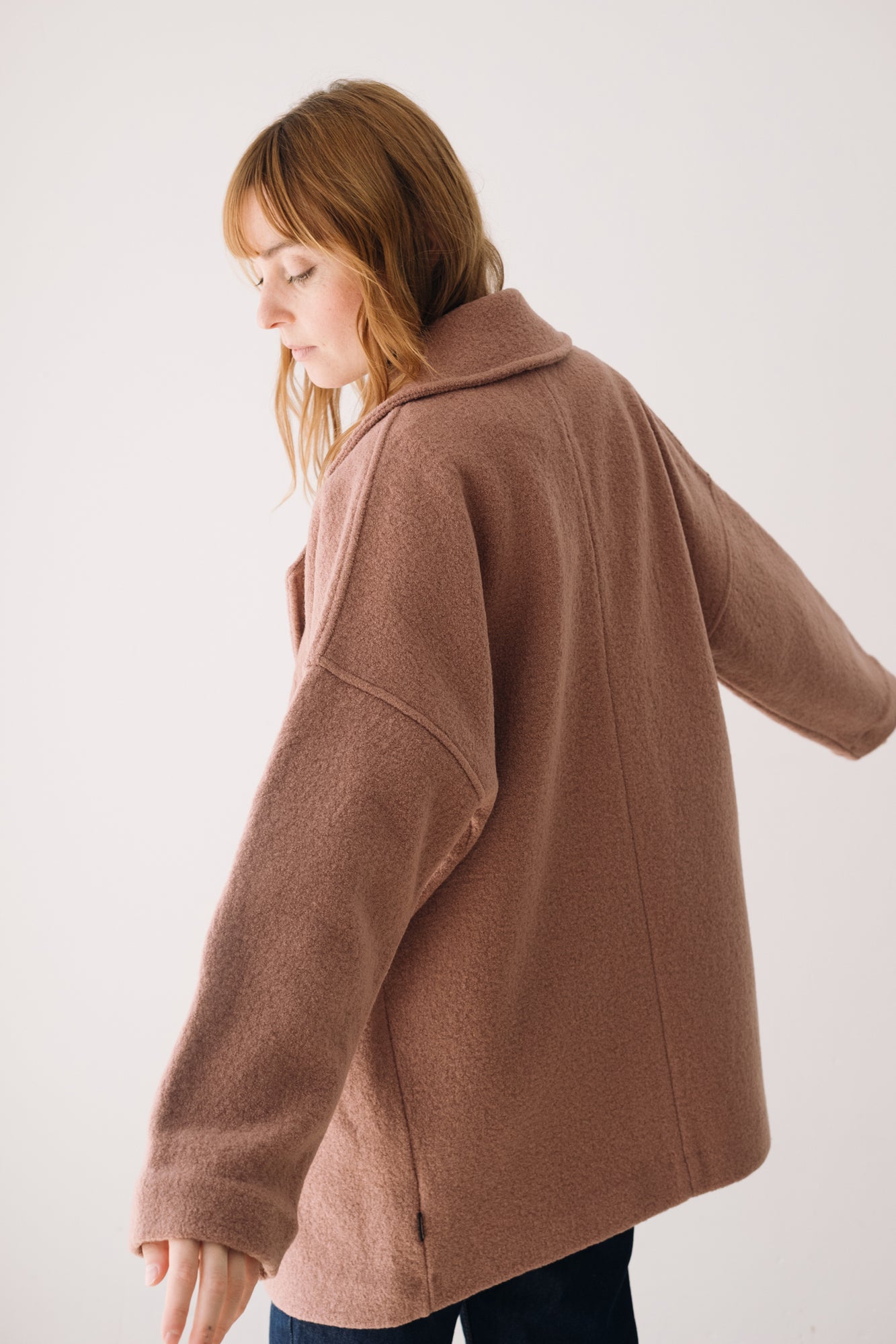 100% Merino Wool oversized coat in Pink - Imagen 2