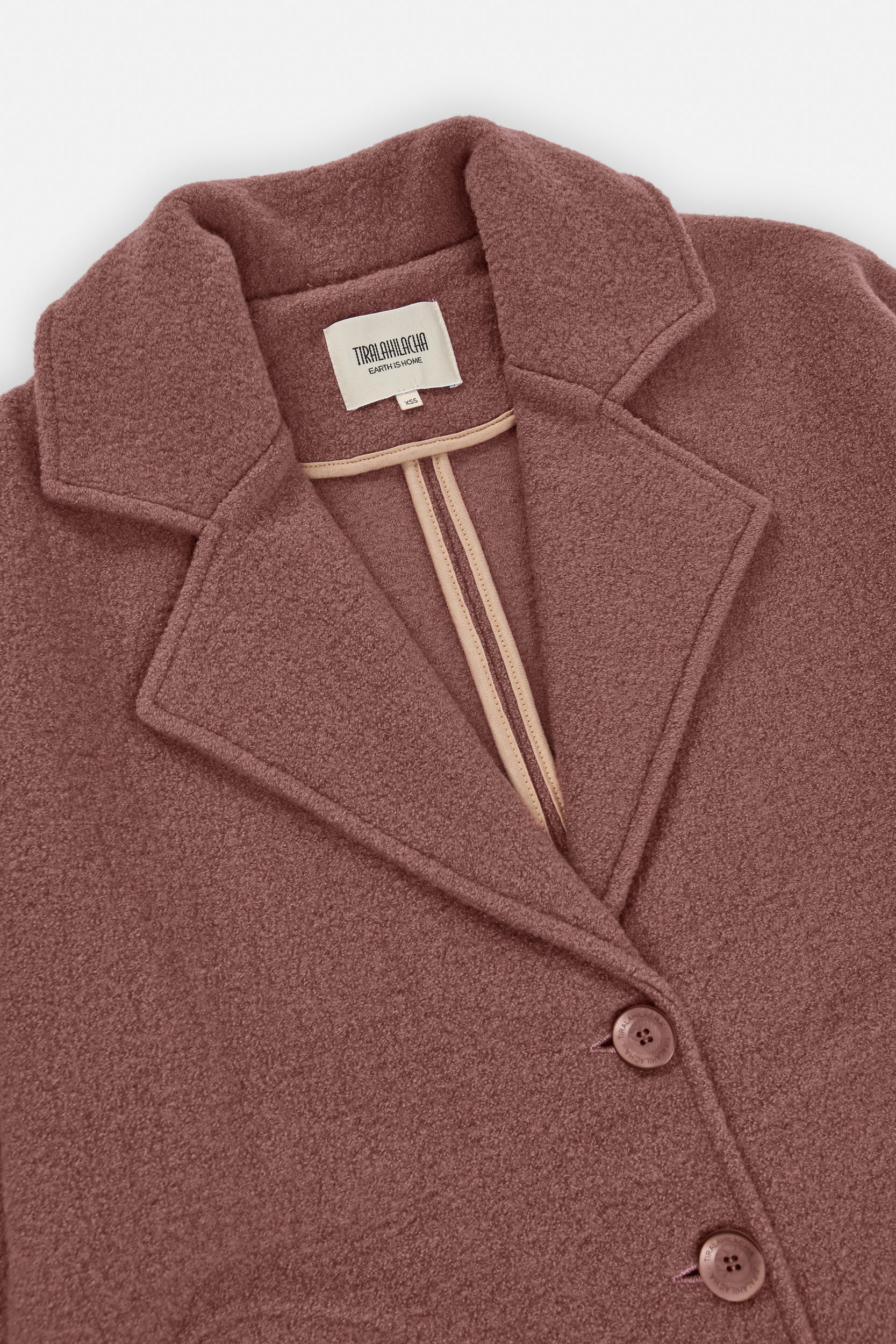 100% Merino Wool oversized coat in Pink - Imagen 7