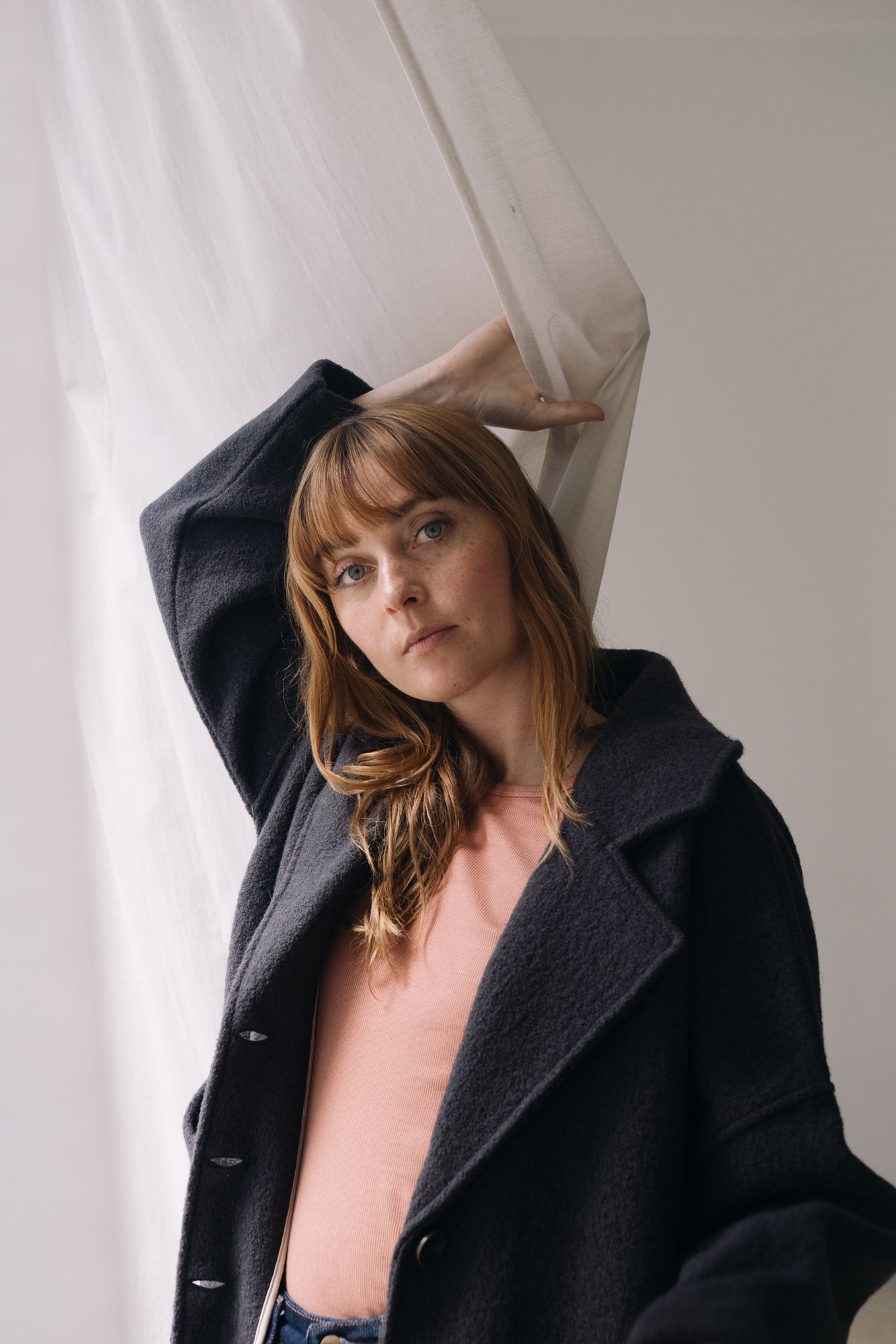 100% RWS Merino Wool Long Coat In Black - Imagen 8