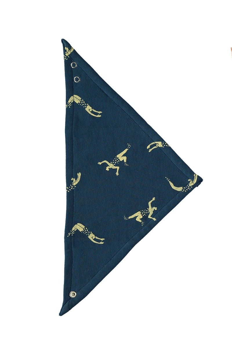 Babero reversible azul marino estampado