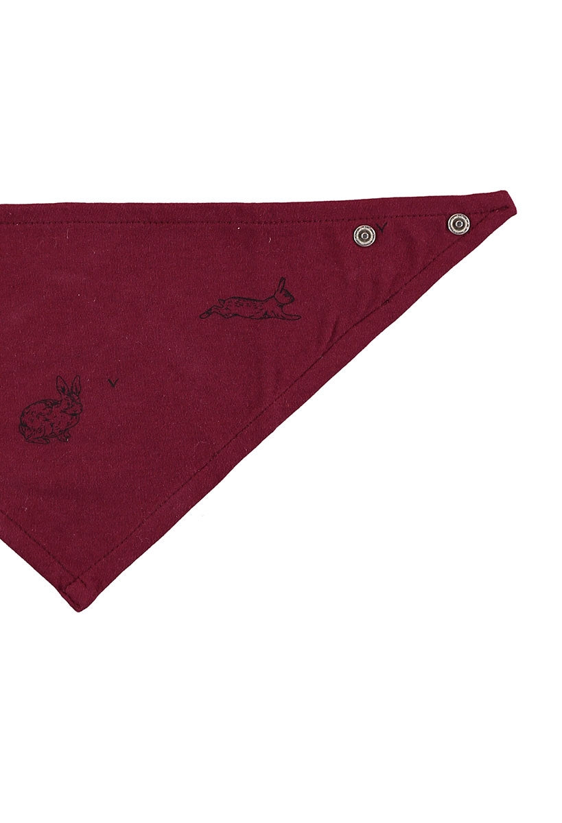 Babero reversible granate estampado