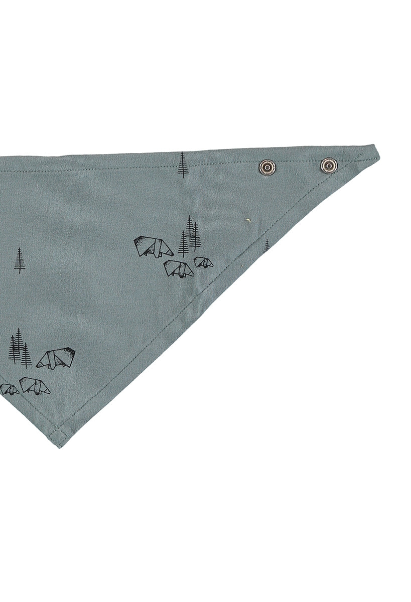 Babero reversible verde estampado