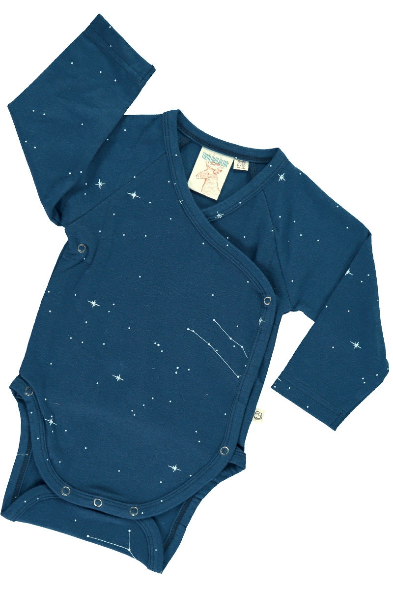 Baby Body kimono in navy blue and constallations print
