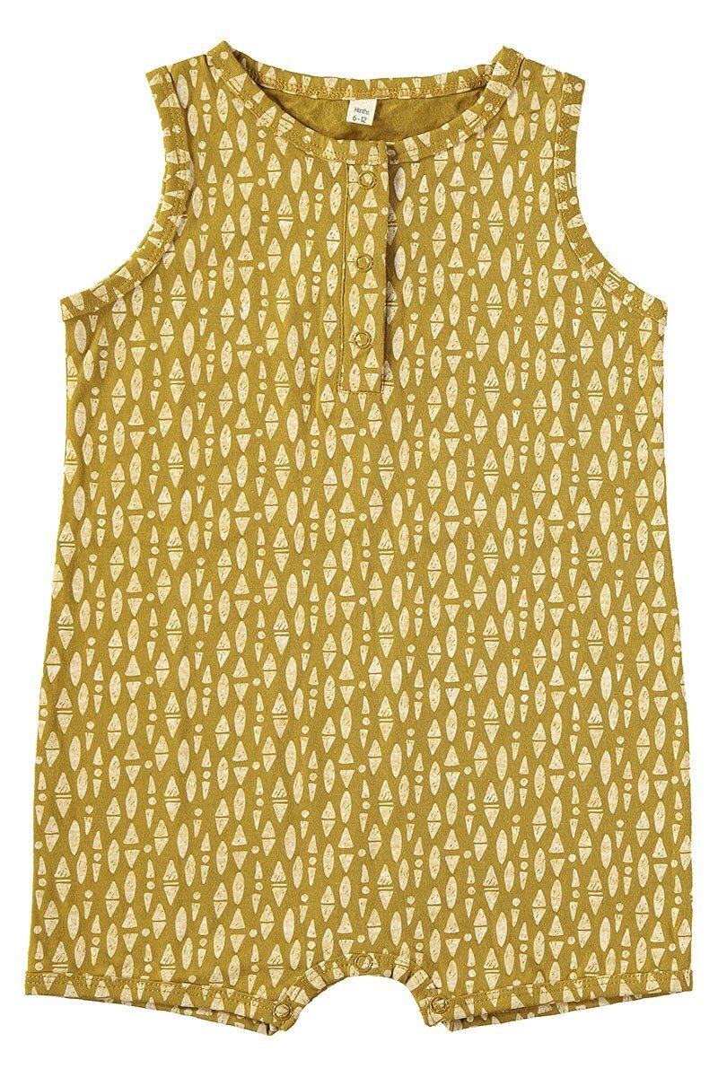 Baby Jumpsuit Ethnic Mustard in organic cotton