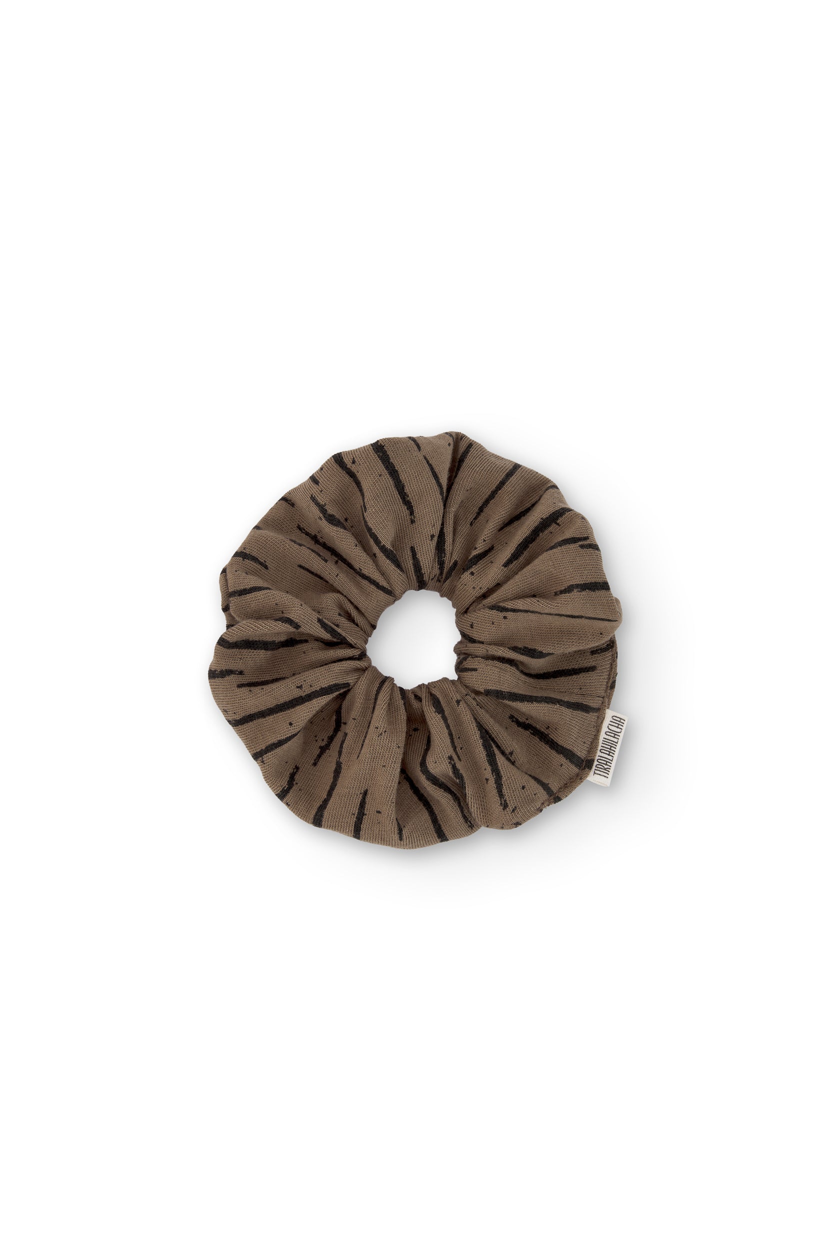 Bark brown organic cotton scrunchie