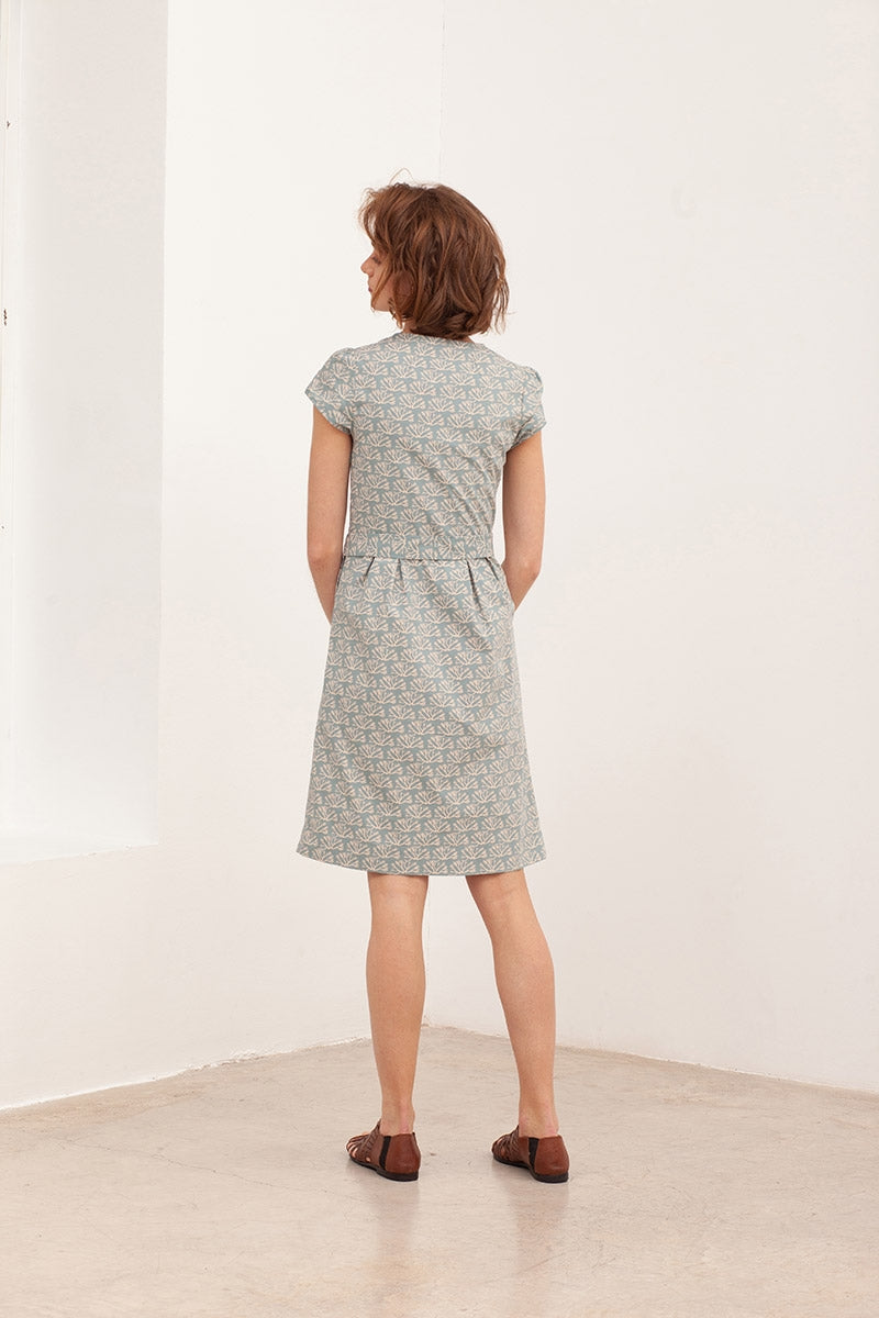 BELMA's short sleeved dress in blue.