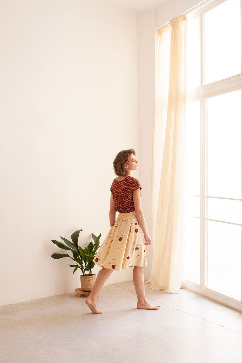 BERNA's evasé skirt in beige