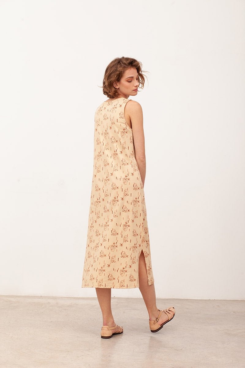 BERTA's Maxi Dress in beige Koalas
