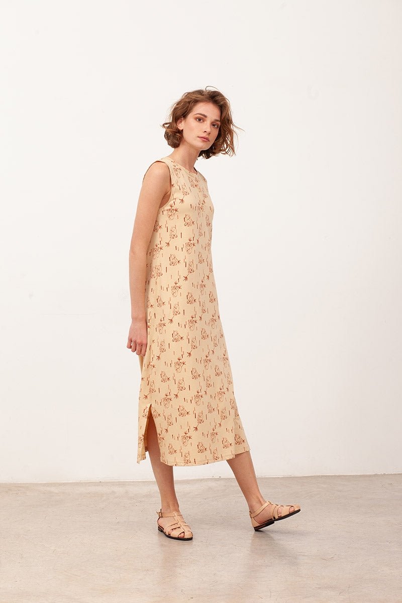 BERTA's Maxi Dress in beige Koalas - Imagen 2