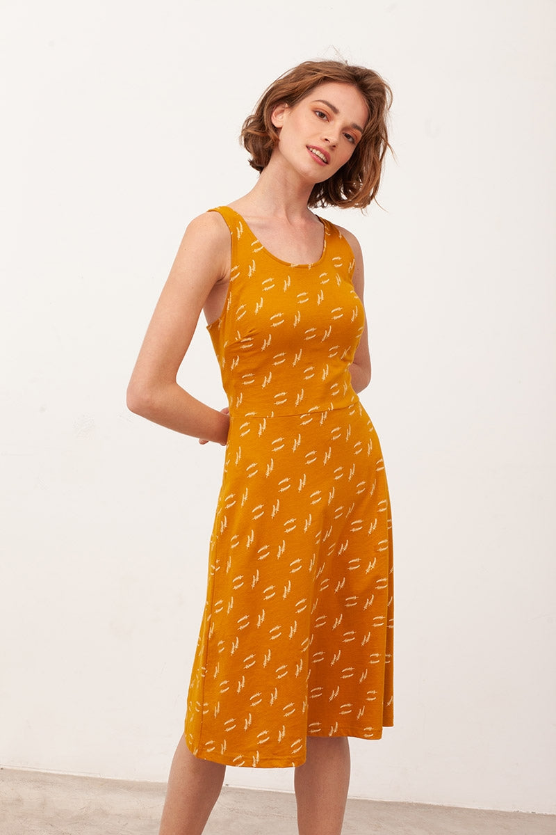BETTY's cross back dress in mustard