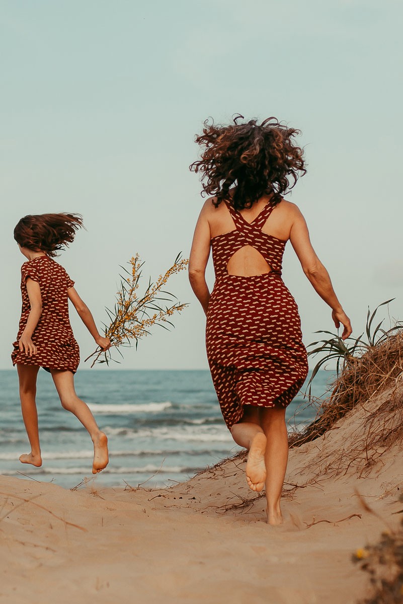 BETTY's cross back dress in terracotta
