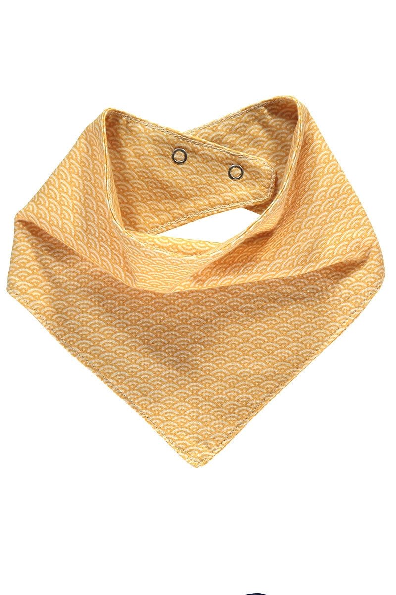 Bib in honey yellow and japanese print