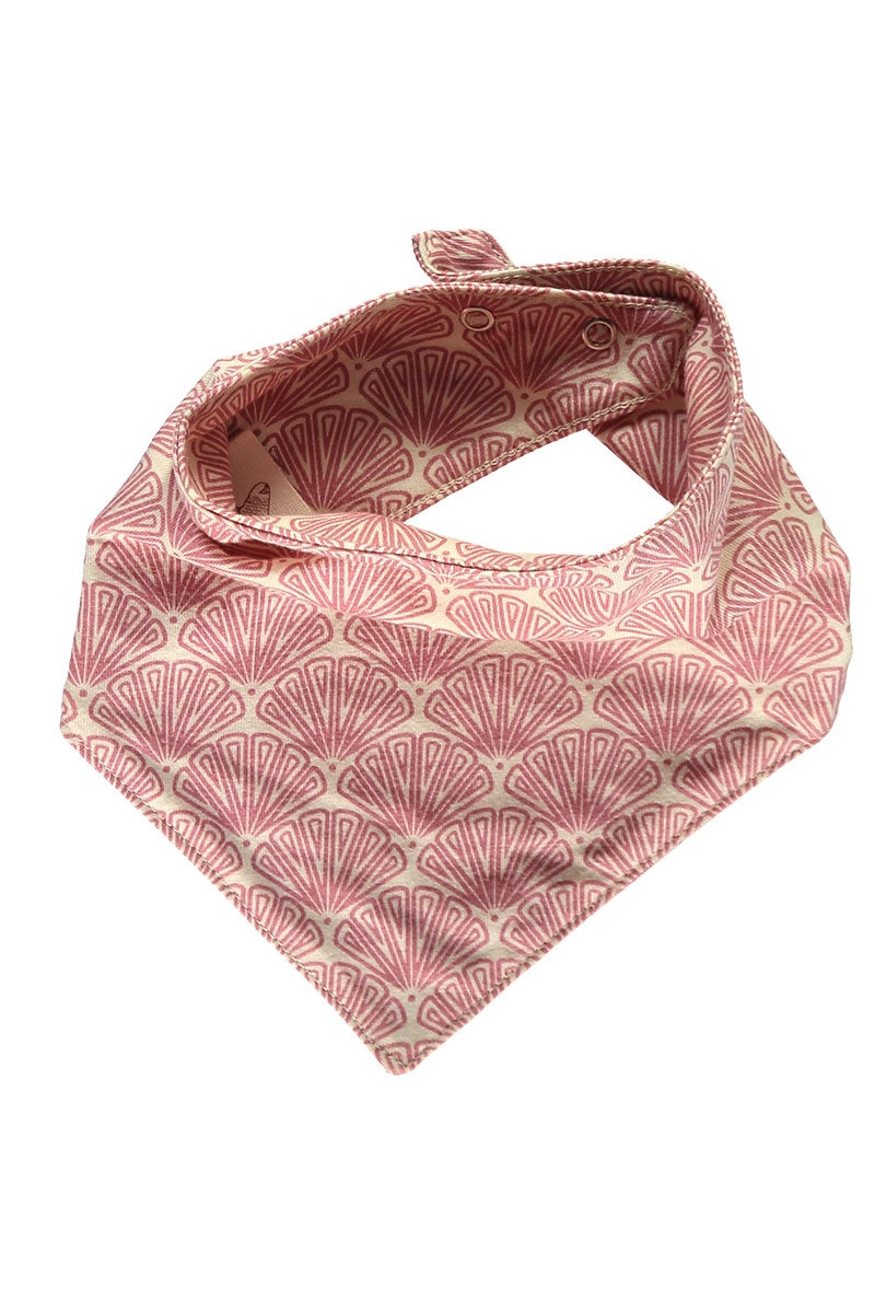 Bib in salmon and japanese fan print