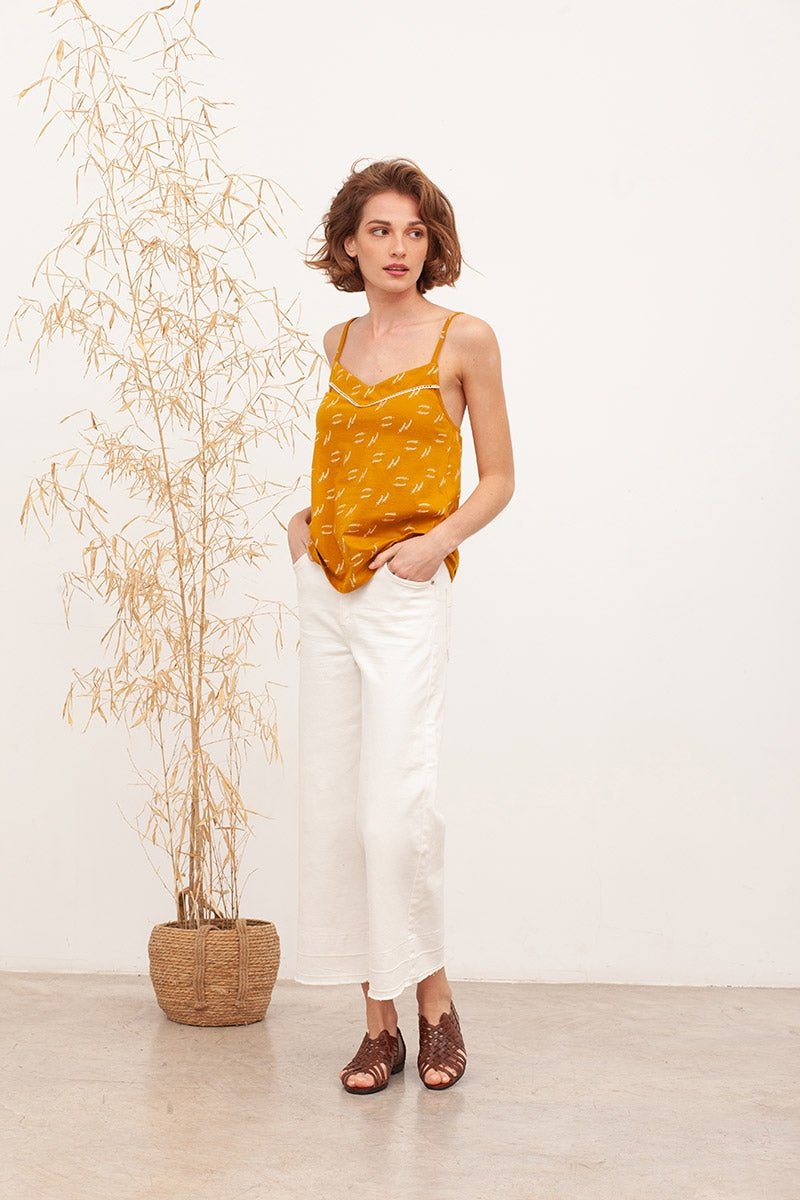 BIBI's sleveless blouse in mustard