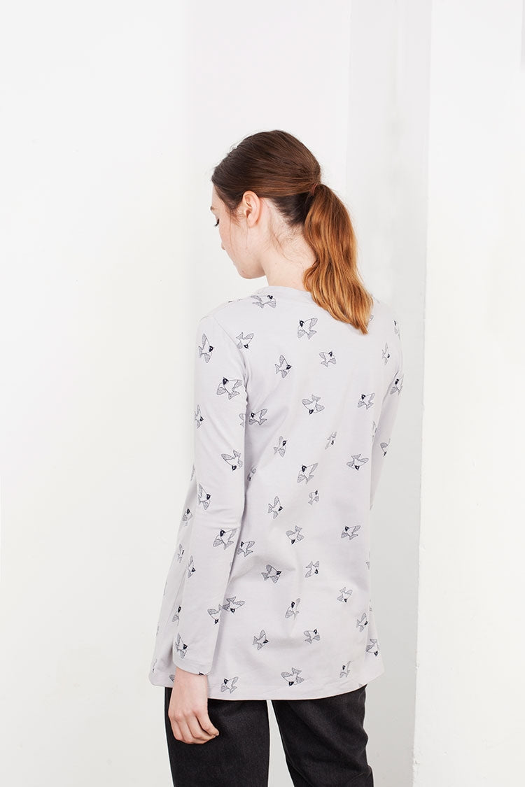 Bird print Louise Long sleeve T-Shirt