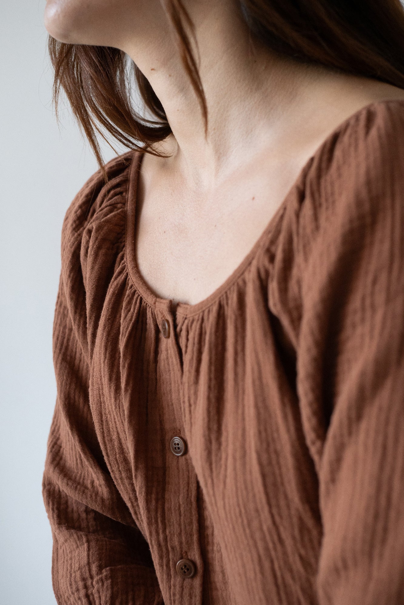 Blanche Terracotta Muslin Top - Imagen 4