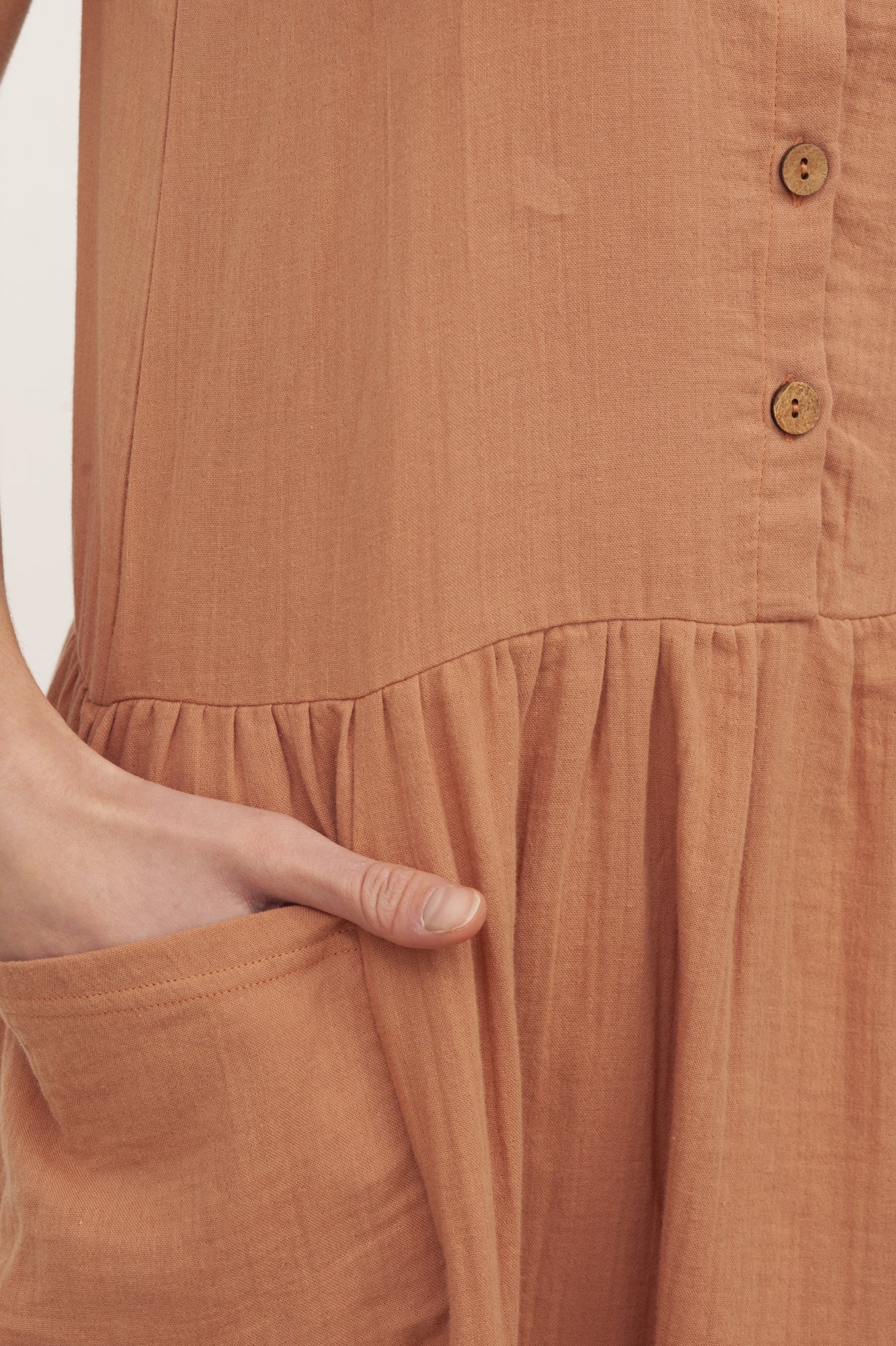 BLOSSOM muslin midi dress in Nude