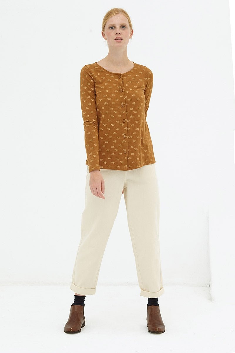 Blusa botones marrón Delia reversible