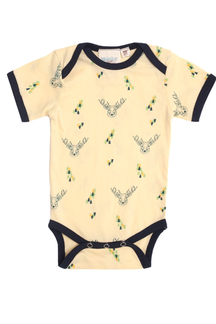 Body amarillo con estampado de ciervos