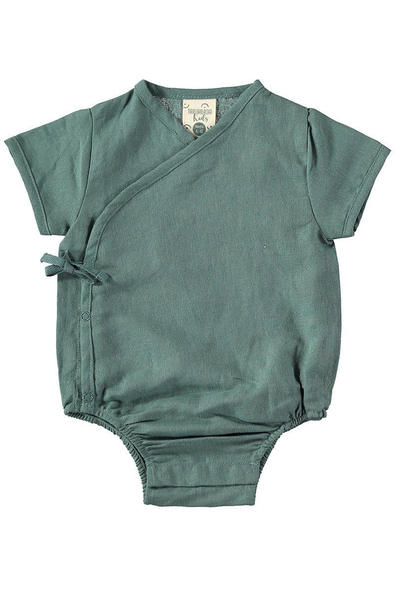 Body Kimono Aquamarine Blue in Linen and Organic Cotton