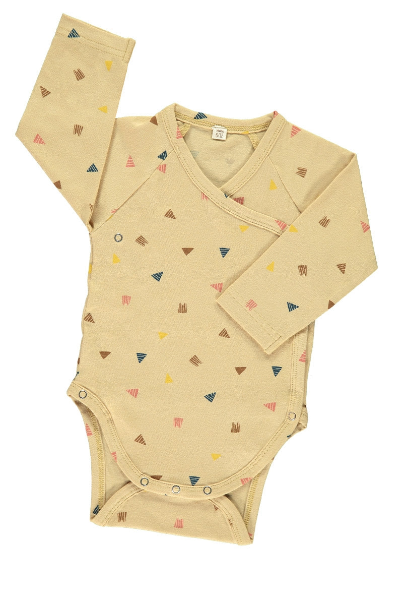 Body kimono beige estampado triángulos - Imagen 2