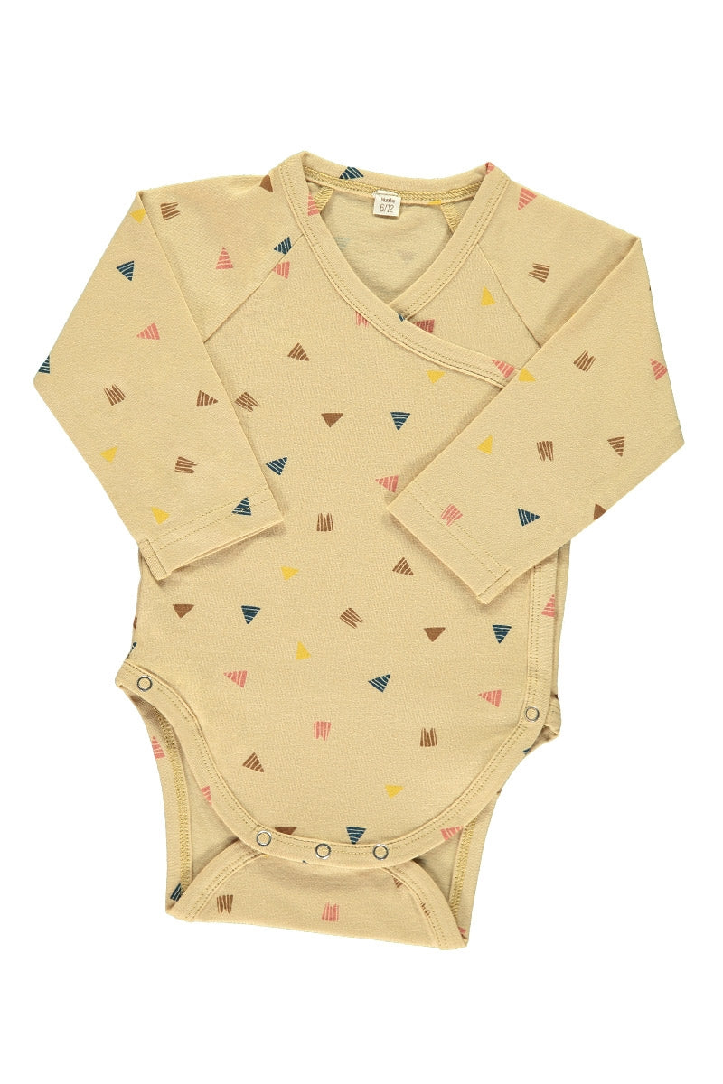 Body kimono beige estampado triángulos - Imagen 3