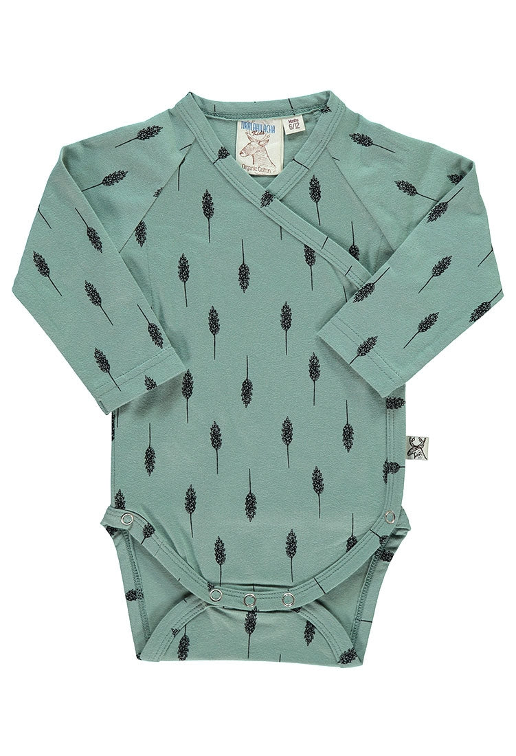 Body kimono con estampado hojas