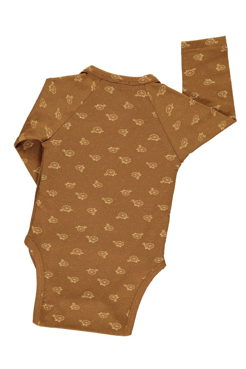 Body kimono marrón estampado bicicletas - Imagen 2