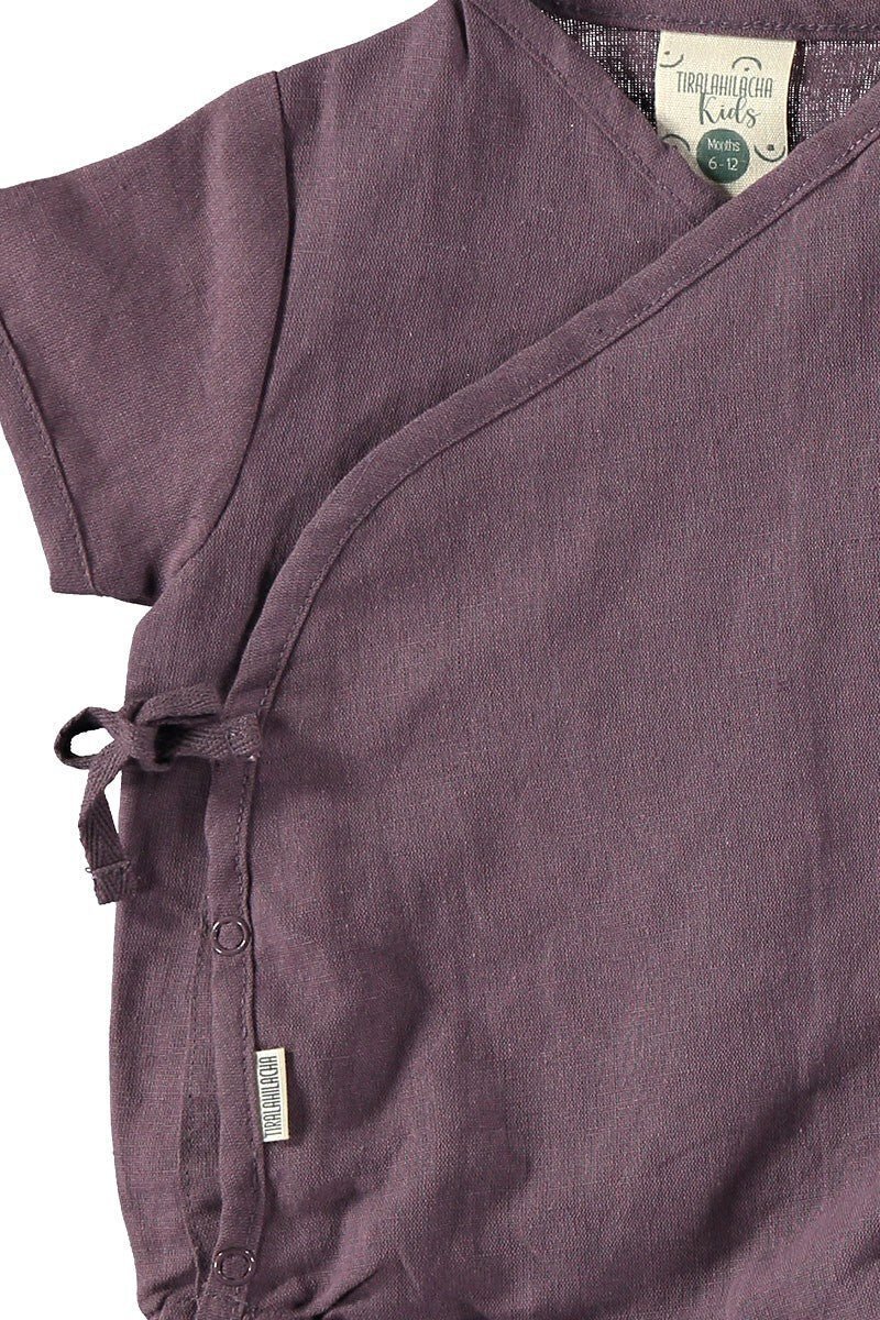 Body Kimono Purple in Linen and Organic Cotton - Imagen 2