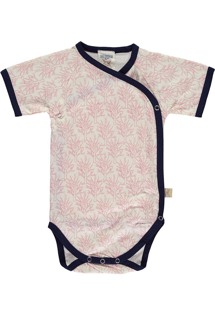 Body kimono salmón estampado corales