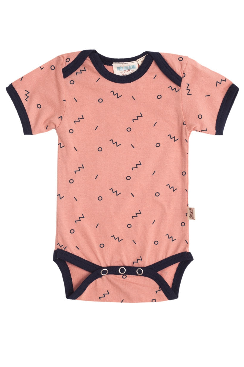 Body rosa con estampado abstracto