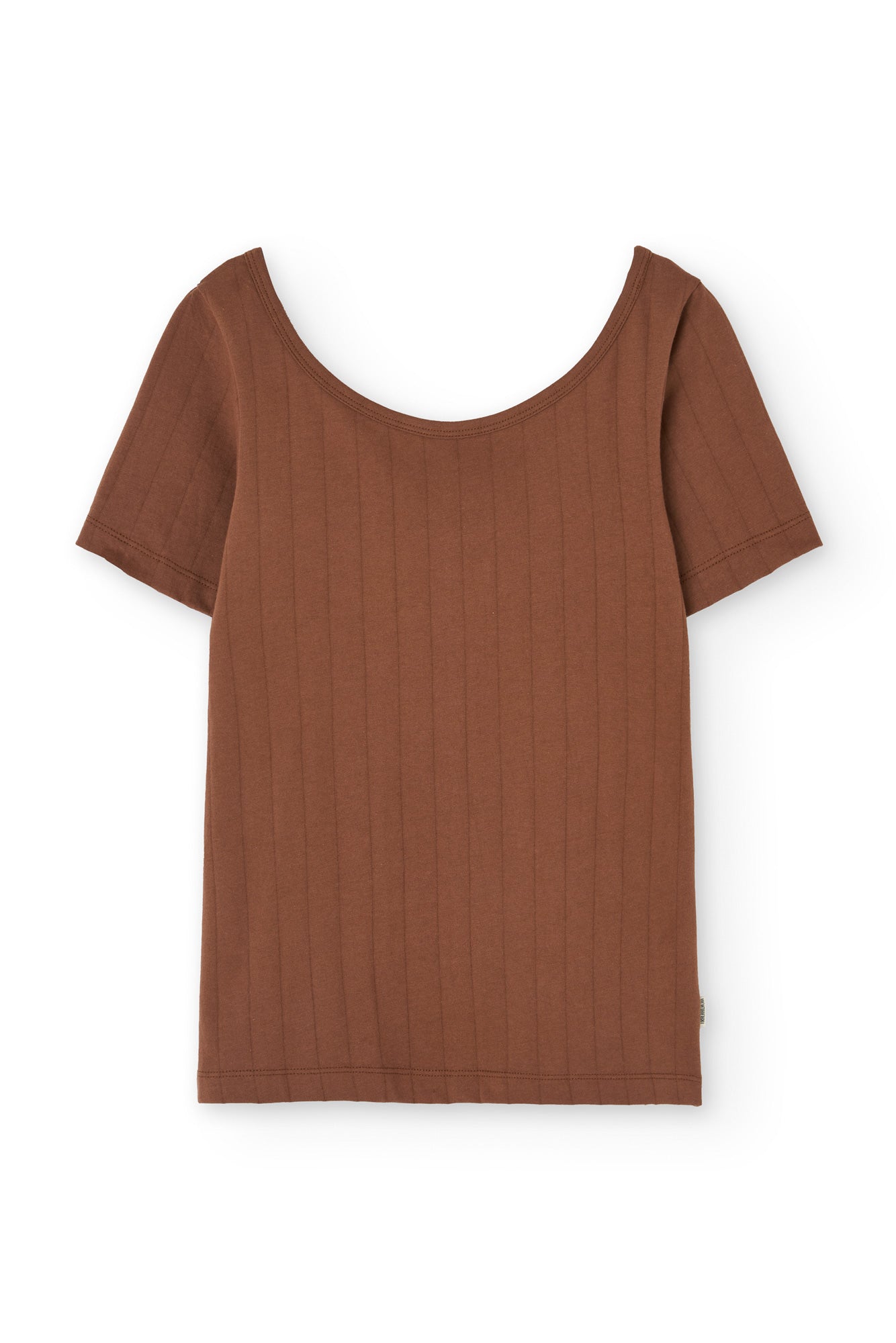 Brooke Brown short sleeve boat neck t-shirt