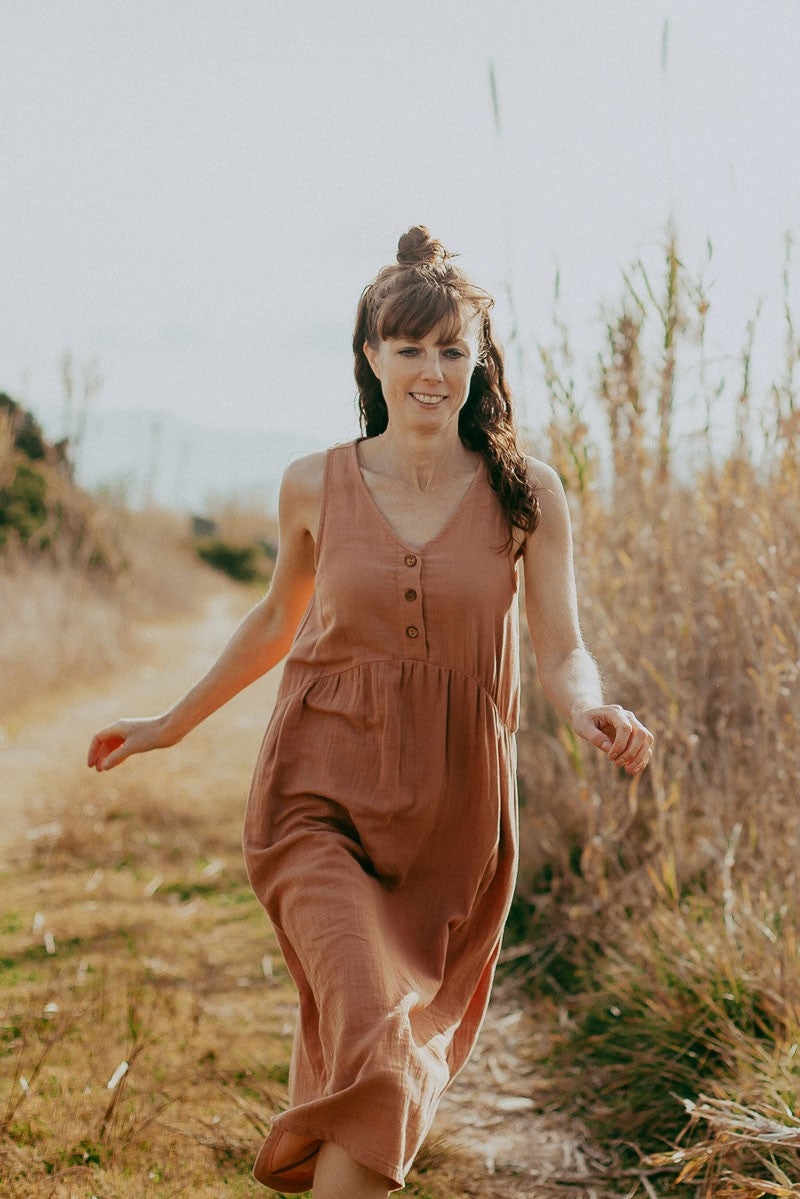 BROOKE muslin Maxi dress in nude