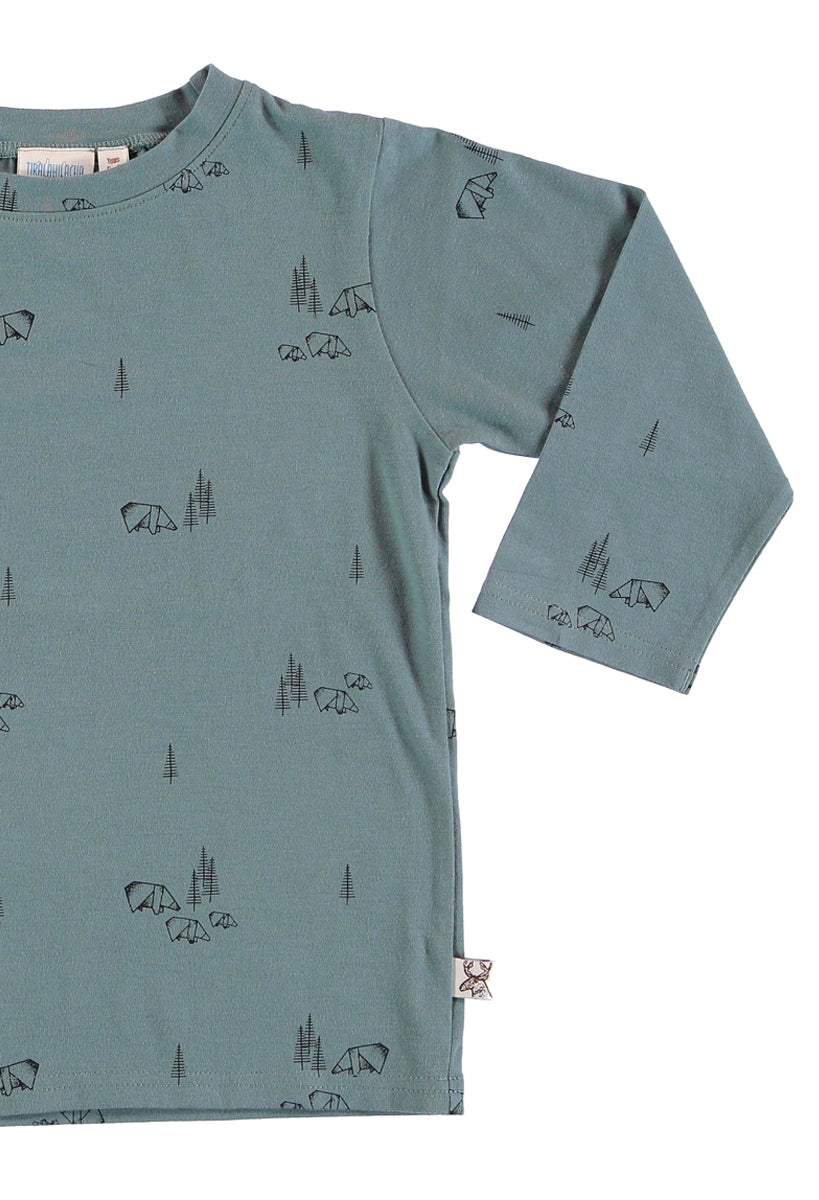 Camiseta manga larga unisex verde