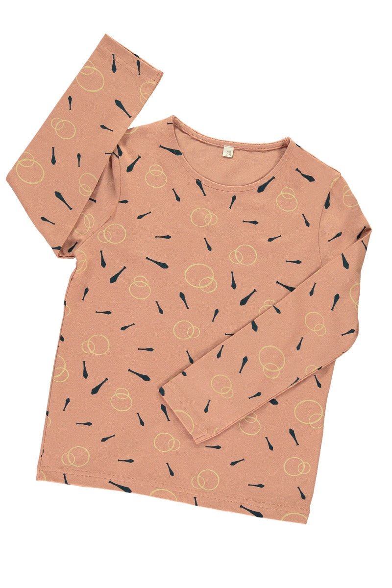 Camiseta unisex rosa estampado malabares