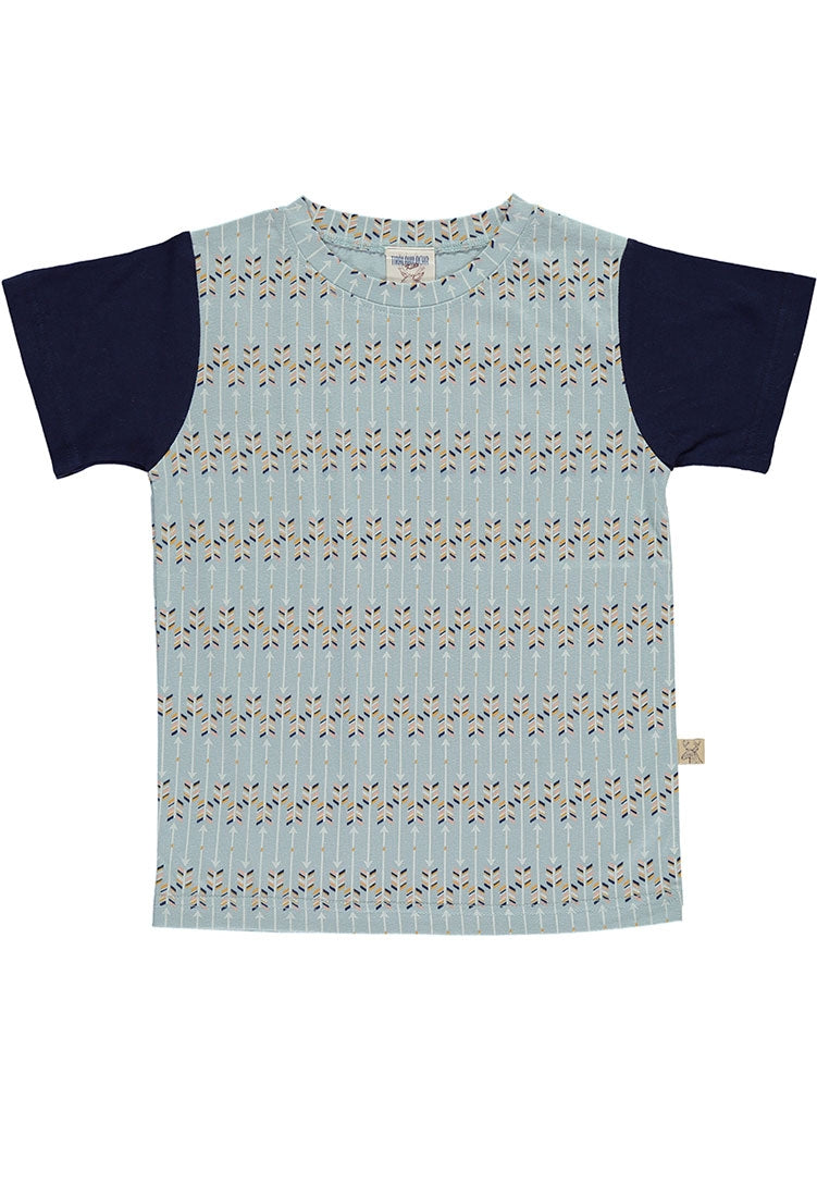 Camiseta unisex verde con estampado de flechas