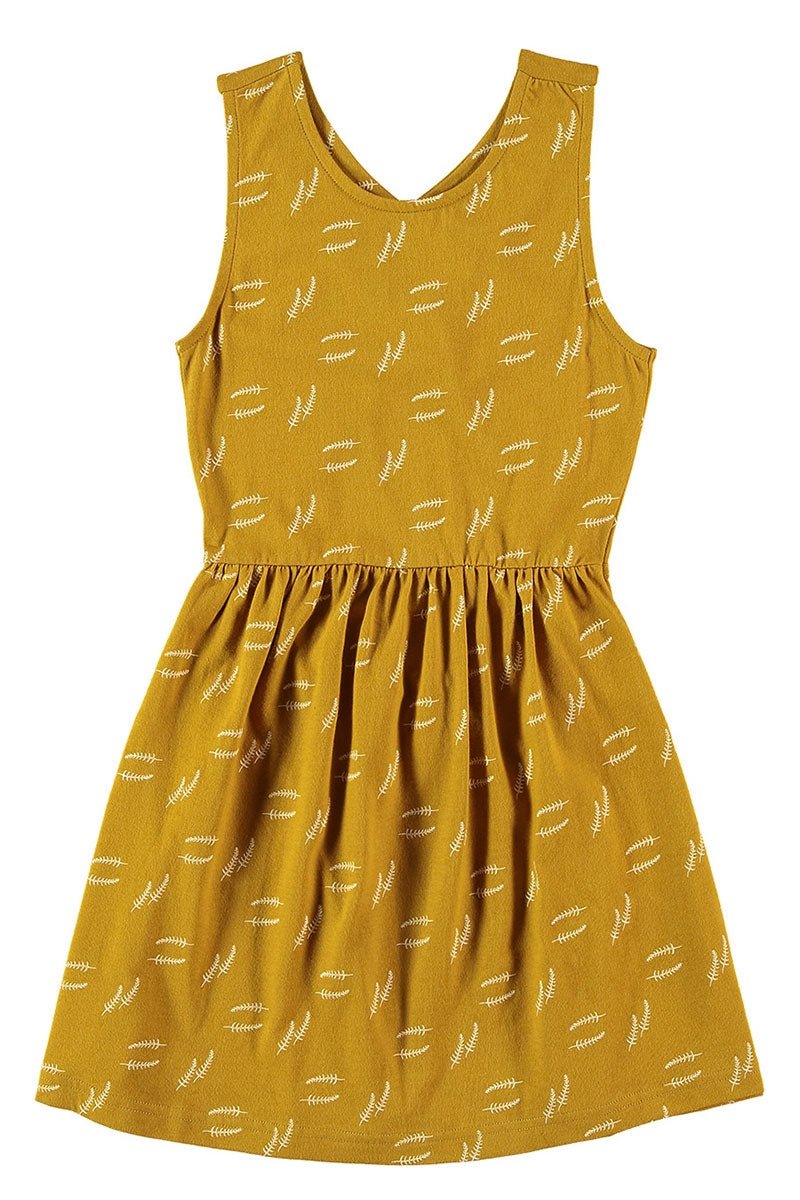 Crossed dress in mustard