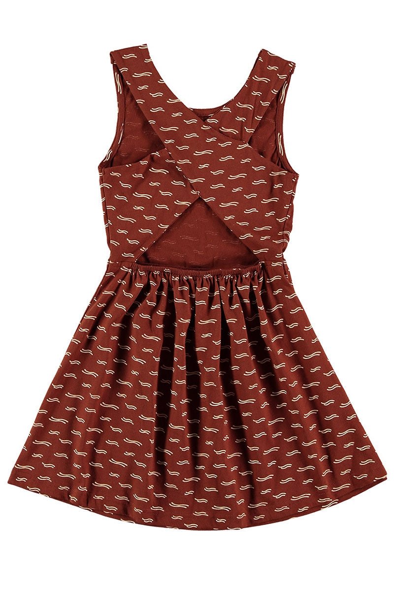 Crossed dress in terracotta