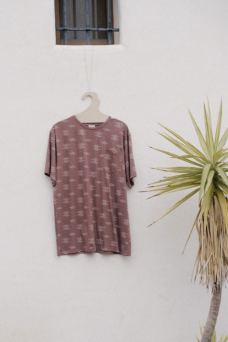 Eduard T-shirt with fishes in mauve