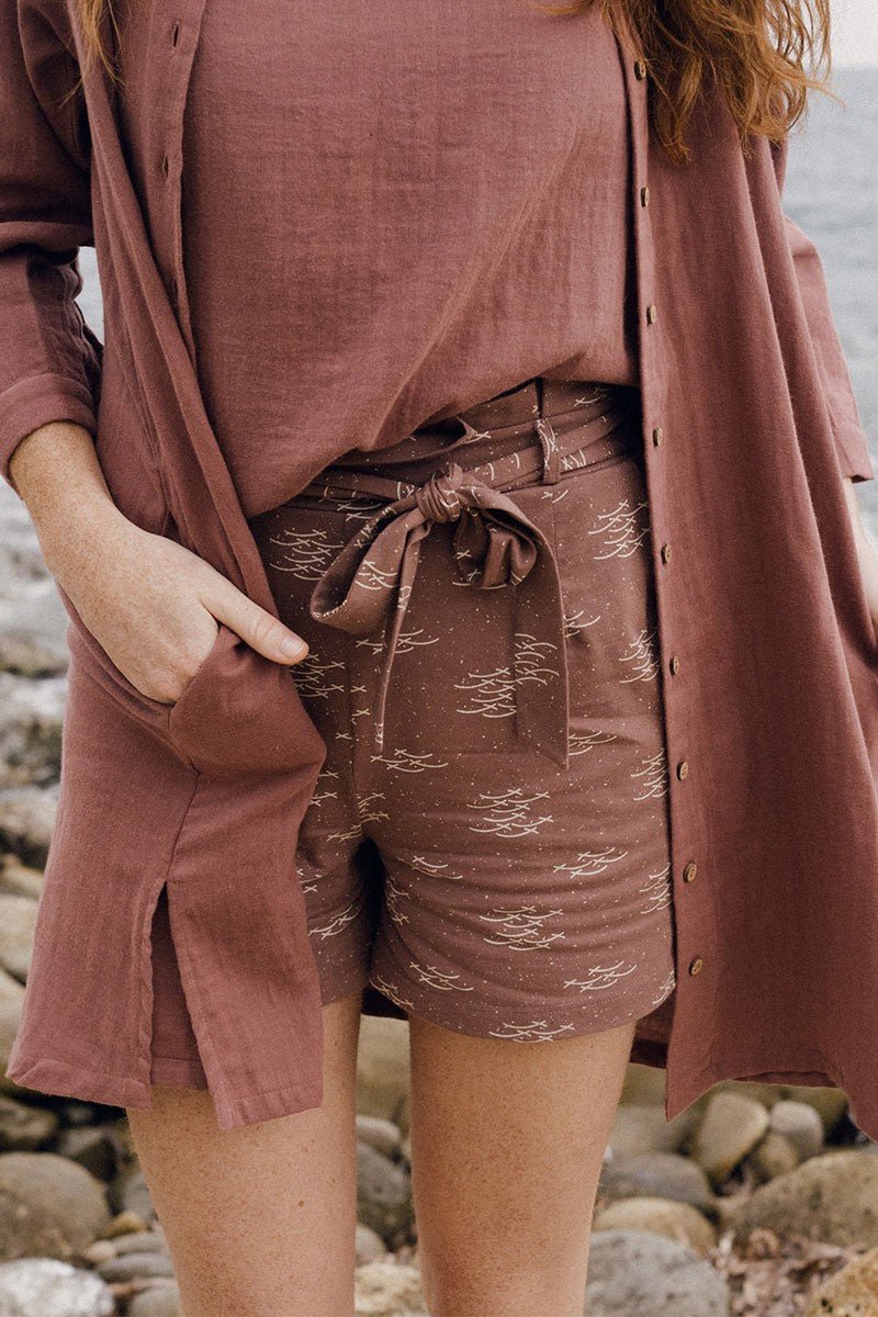 Ela pants with fishes in mauve - Imagen 2