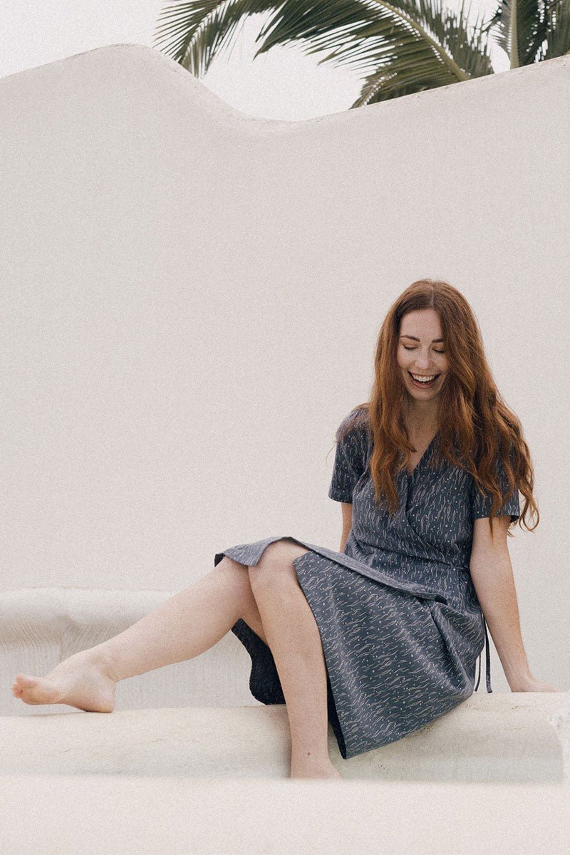 Eliette dress with fog in blue - Imagen 4