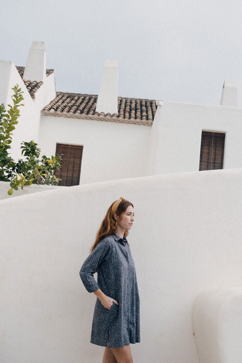 Elisa dress with mist in blue