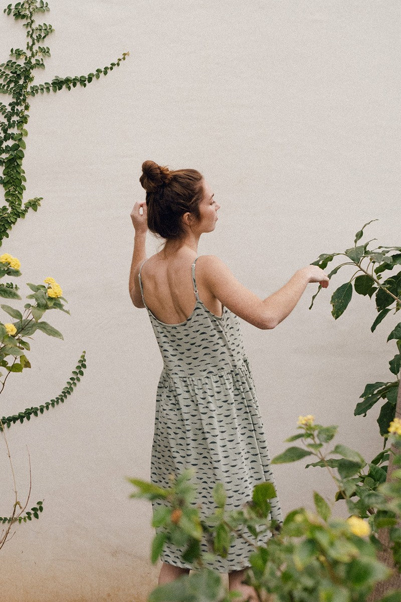 Elma dress with green reflections