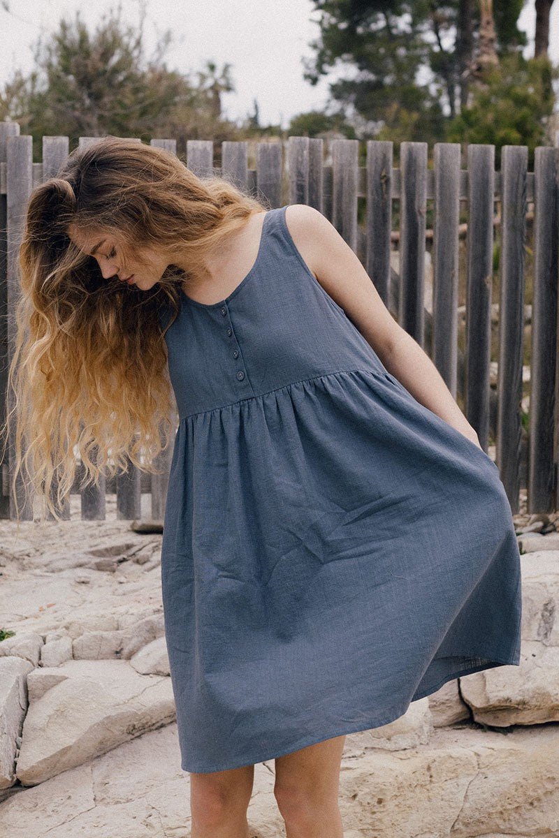 Elvia dress in blue - Imagen 2